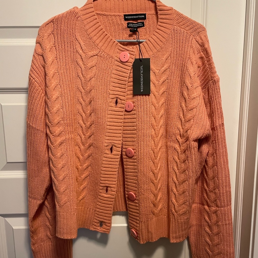 Wednesday girl salmon cardigan